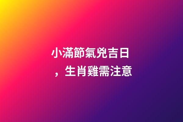 小滿節氣兇吉日，生肖雞需注意